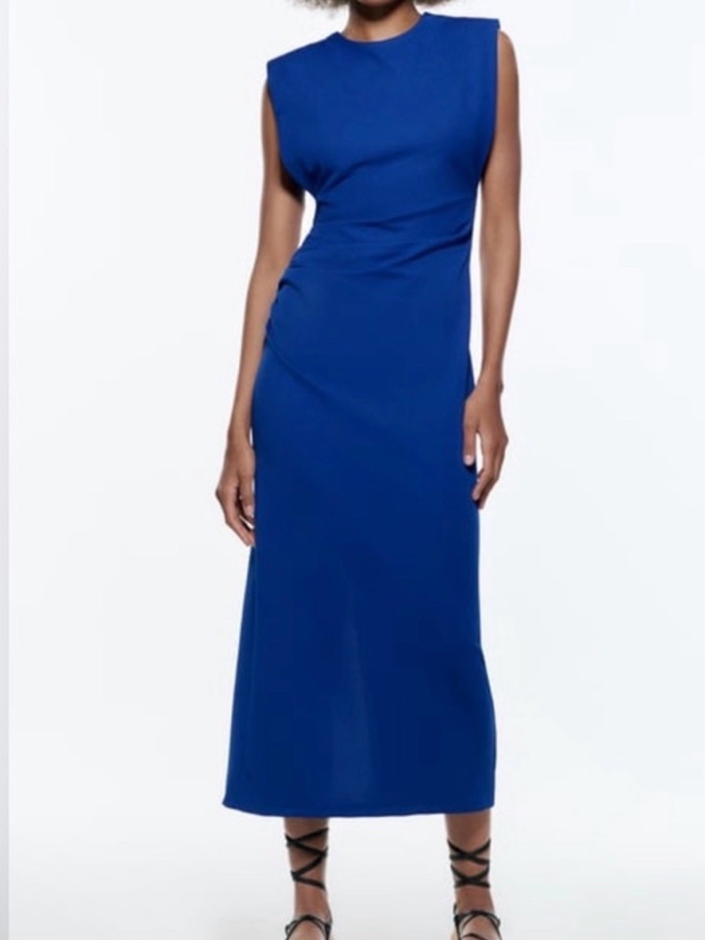 Zara Sleeveless Midi Dress in Royal Blue